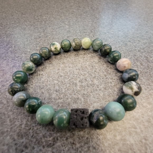 Natural Stone Diffuser Beaded Bracelet - Picture 1 of 2